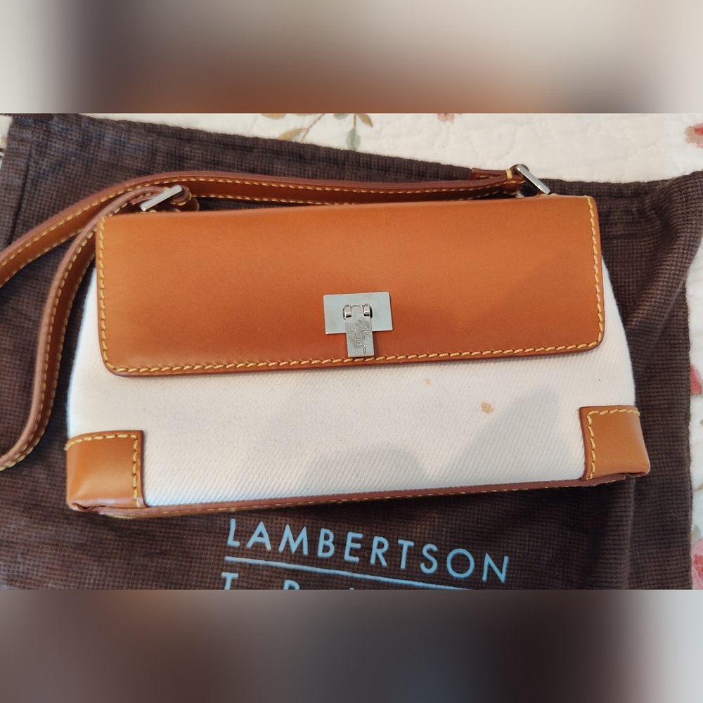 Vintage Lambertson Truex Canvas/Leather Purse